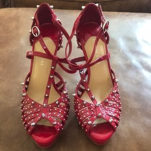Studded Red Gianni Bini heels. Size 8, worn once!